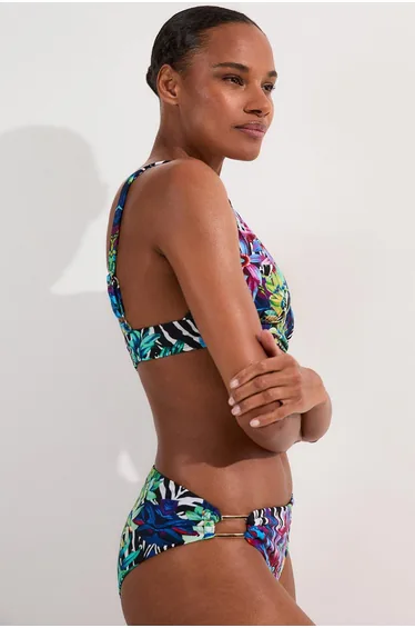 سروال بكيني بطبعة أزهار إستوائية 