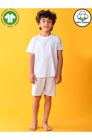 Kids Striped Cotton T-Shirt and Short Set