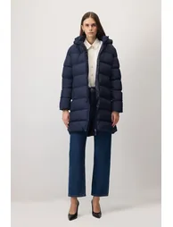 HOODED OVILTED COAT