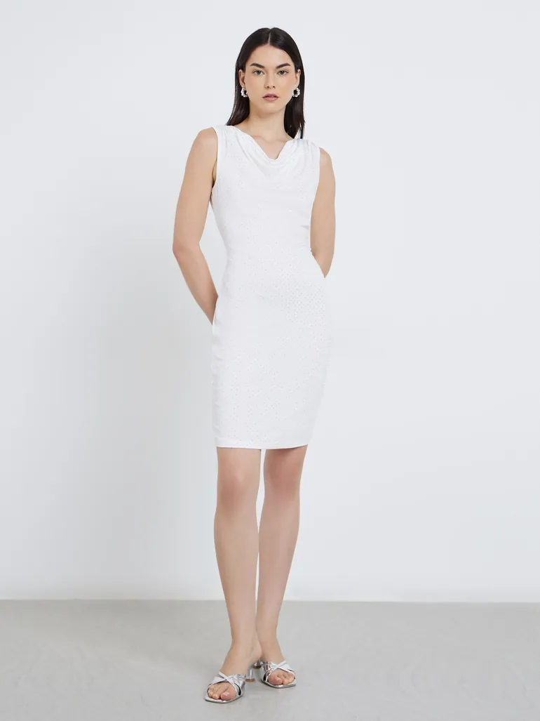 cute mini bodycon dresses Berylove Women Sparkly White Graduation Dress Sequin Bodycon Halter Sleeveless Mini Cocktail Dress, White / US14