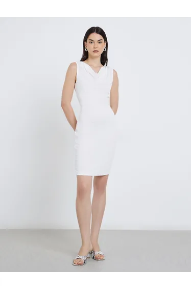 White Sleeveless Bodycon Mini Dress