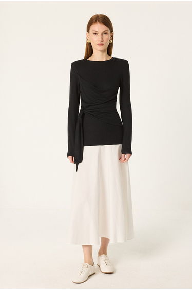 ASYMMETRIC DRAPED DRESS