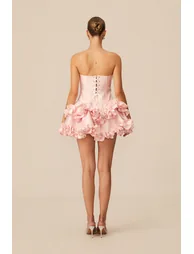 So Loving Pink Ruffled Corset Mini Dress - 7