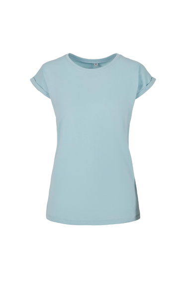 Womens/Ladies Extended Shoulder T-Shirt - Ocean Blue