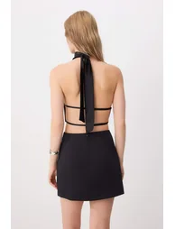 Black Accessory Belt Pack Mini Short Skirt - 3
