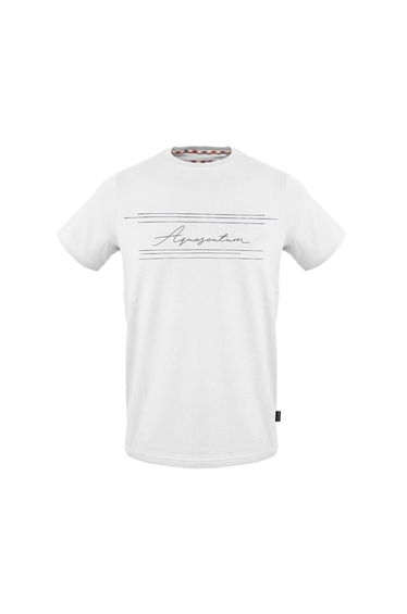 Aquascutum Mens Script Crew Neck T-Shirt - White