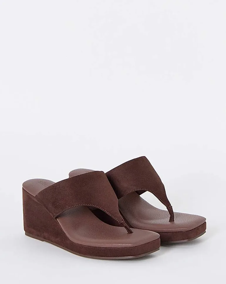 Wedged Toe Post Sandals Wide Fit - 2