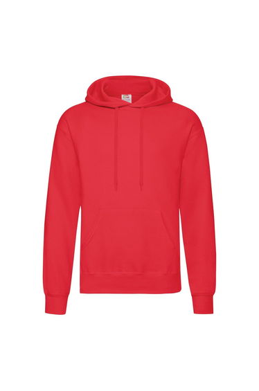 Fruit Of The Loom Mens Hooded Sweatshirt / Hoodie - Red