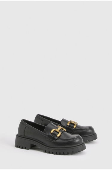 Wide Fit Chunky Chain Loafer - black