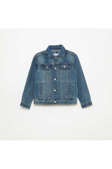 Denim Jacket with Button Fastening BLUE