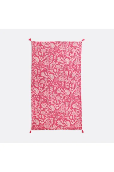 Linda Fouta XL with Floral Print Lined in Towelling