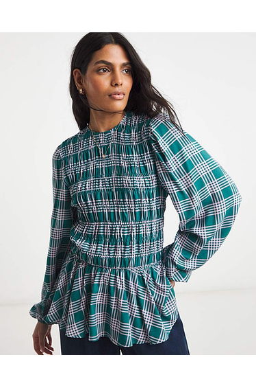 Simply Be Shirred Long Sleeve Top