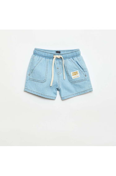 Denim shorts with 2 large pockets BLUE