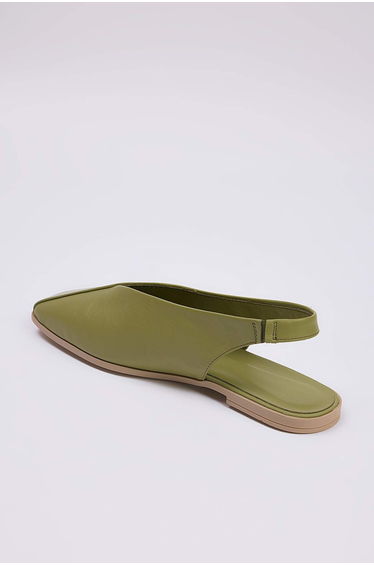 Mint Genuine Leather Open Back Square Toe Women's Ballerinas product thumbnail 4