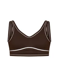 Espresso Seamless Contrast Detail Sports Bra - 4