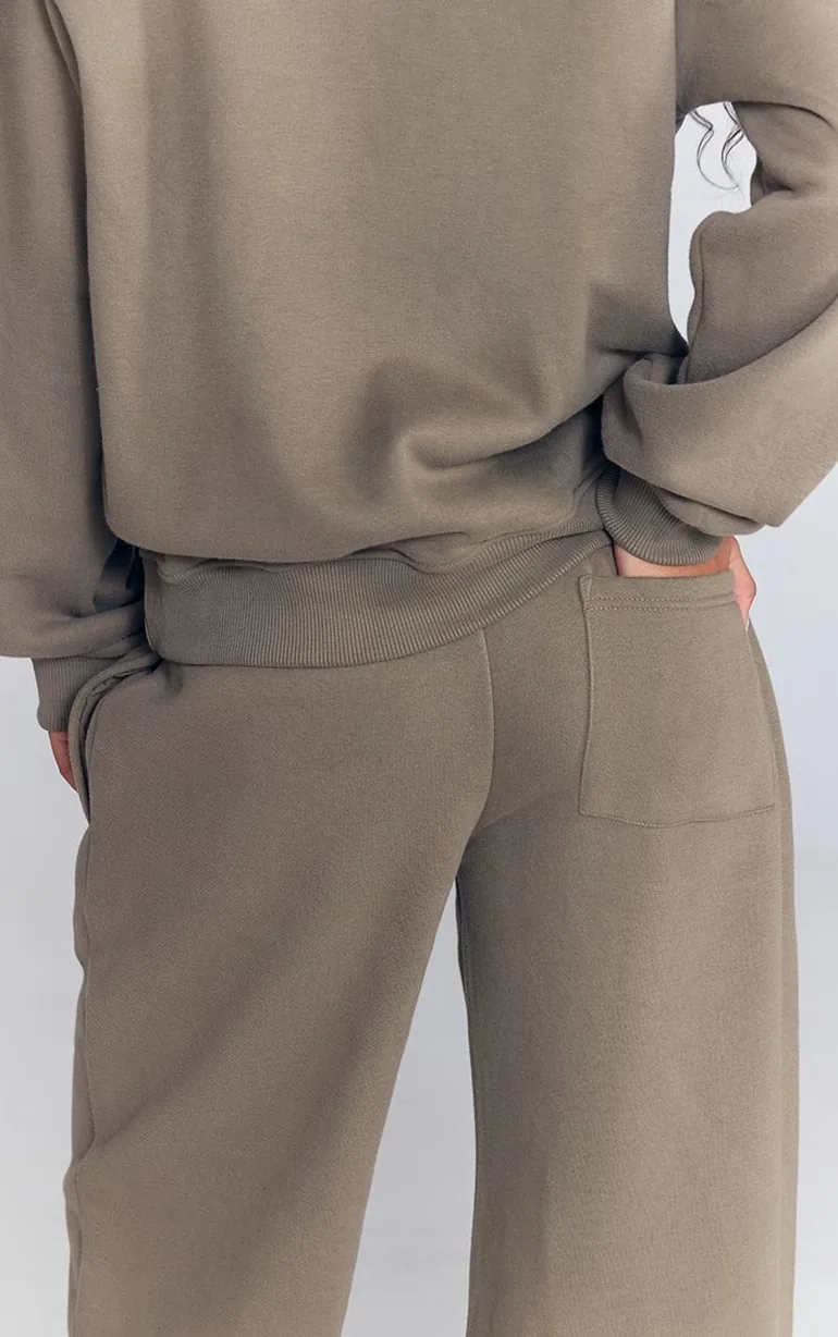 Olive Green Straight Leg Sweatpants - 1
