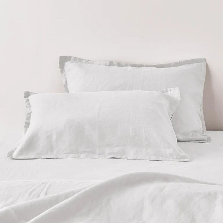 Washed Linen Plain Pillowcase or Bolster Case - 4