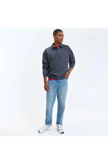 Boxy Polo Collar Sweatshirt