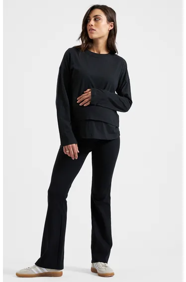 بنطلون جيرسية بحافة واسعة - للحوامل