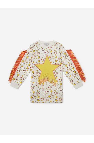 Stella McCartney Girls Star Sweater Dress in Ivory