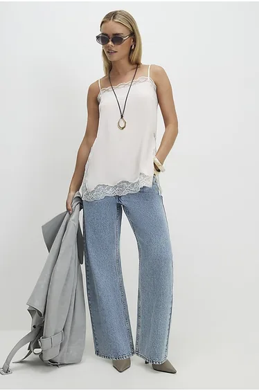 Petite Blue Relaxed Straight Leg Jeans