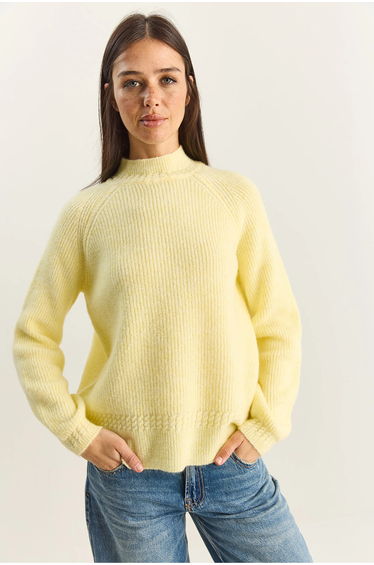 LUCCI Oversized Crew Neck Knit Sweater
