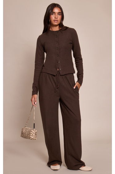 Chocolate Soft Touch Button Down Top