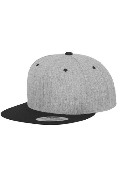 Flexfit Unisex Two Tone Classic Snapback Cap - Heather Grey/Black