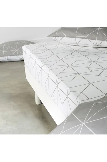 شرشف سرير قطن بحواف مطاطية بطبعة