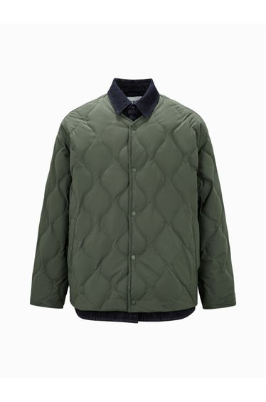 Men's Quilted Snap Button Jacket