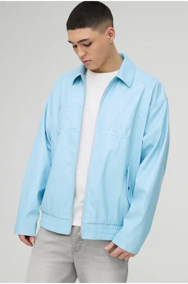 جاكيت بوهو مان أزرق بسحاب و جيوب