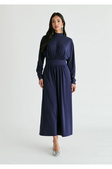High Neck Jersey Midaxi Dress