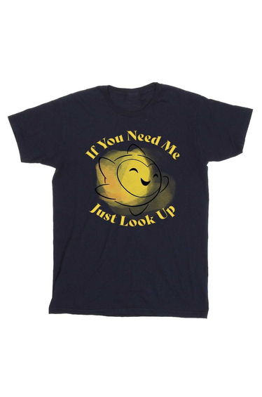 Wish Boys If You Need Me Just Look Up Cotton T-Shirt - Navy Blue