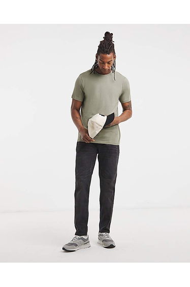 Tapered Stretch Jeans Blackwash