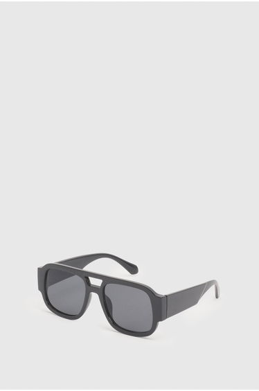 Chunky Framed Aviator Sunglasses - black