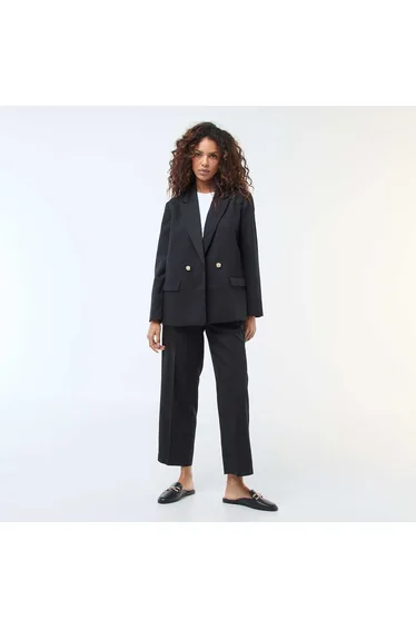 Double-Breasted Tailored Blazer BLACK