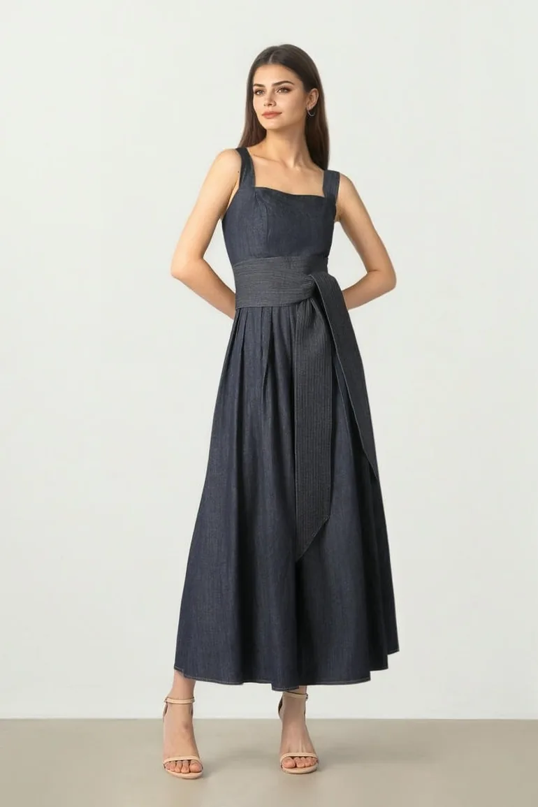 femi9 blue dress Soft textures and graceful movement in the perfect shade of aqua. #femi9 FA26-00000010