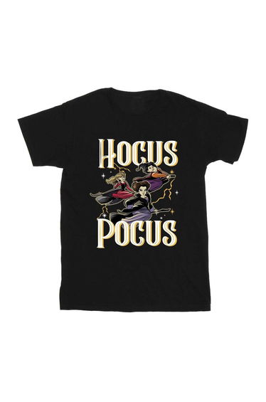 Hocus Pocus Girls Flying Cotton T-Shirt - Black