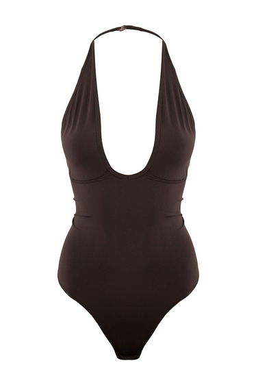 Brown Seamless / Seamless Shaping / Sculpting / Shaping Snap Knitted Bodysuit