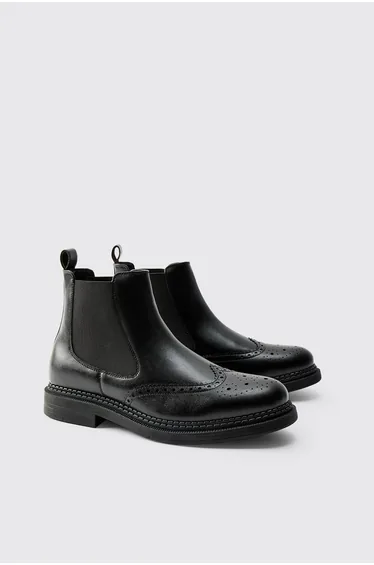 بوت تشيلسي جلد صناعي - أسود