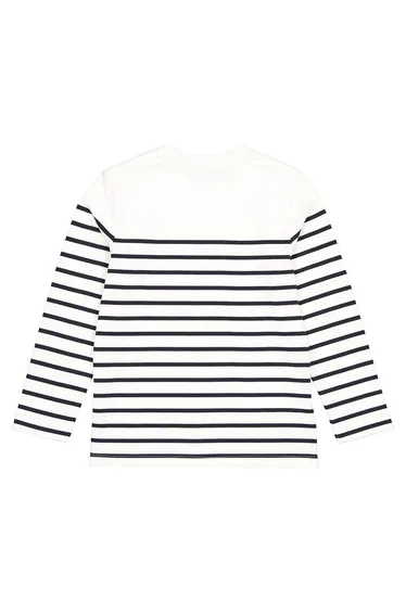 تيشيرت قطن مخطط بأكمام طويلة لعمر 3-12 سنة