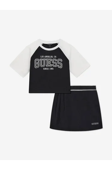 Guess Girls T-Shirt and Skort Set in Black
