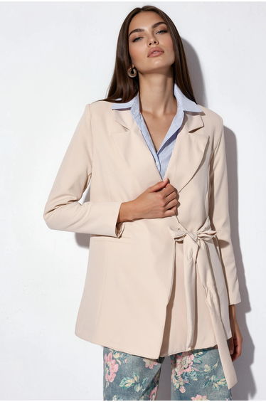 BDART Long Tie Closure Shawl Collar Blazer