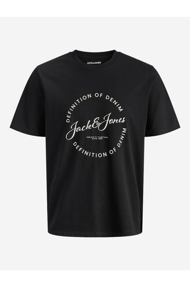 Black Logo Print Crew Neck T-Shirt