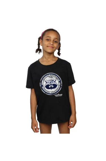 Guardians Of The Galaxy Girls Rocket Powered Cotton T-Shirt - Black