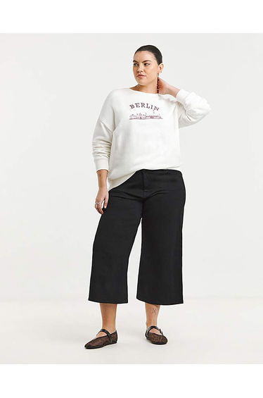 24/7 CROPPED WIDE LEG JEAN- Black