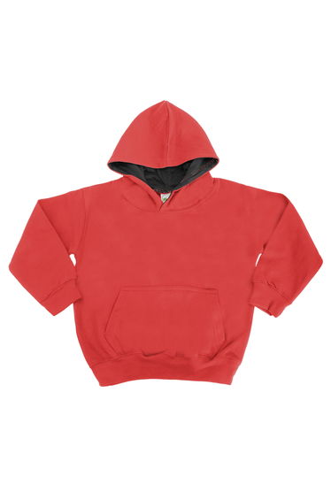 Awdis Kids Varsity Hooded Sweatshirt / Hoodie / Schoolwear - Fire Red/Jet Black