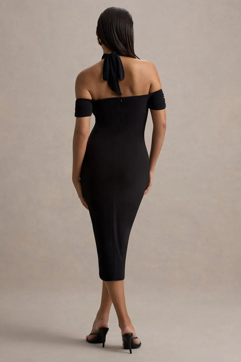 kookai black halter dress Leni Maxi Dress 6 / Black