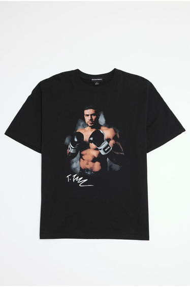 Oversized Fury Misfits Print T-Shirt - black