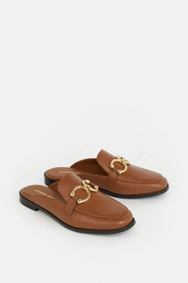 Leather Open Back Slip-on Loafer - 3